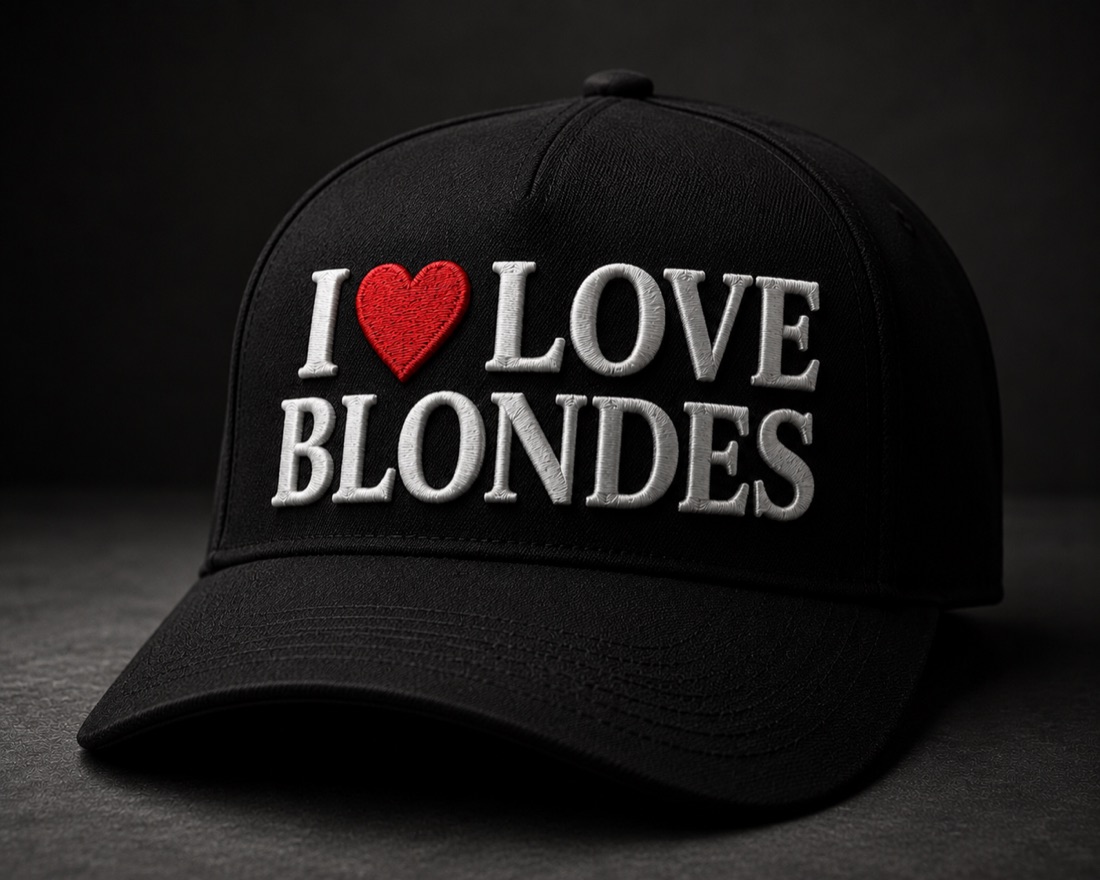 Boné I ♥ Love Blondes — preto